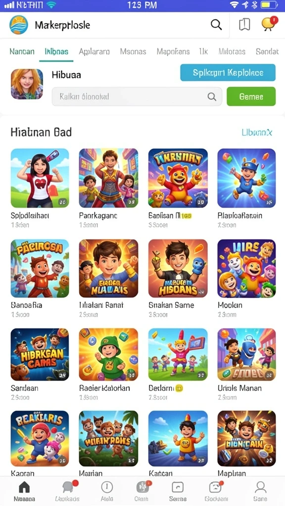 Screenshot menunjukkan tampilan utama BIRUTOTO dengan grafik yang memukau.