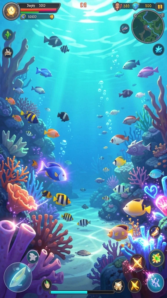 Screenshot menampilkan antarmuka game yang colorful.