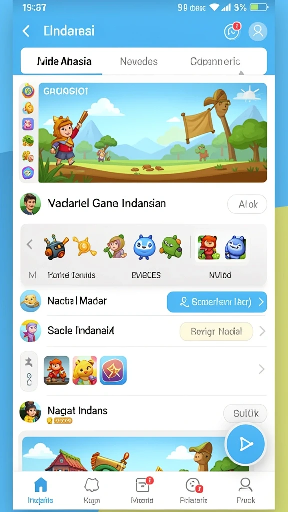 Interaksi sosial dengan pemain lain dalam aplikasi.