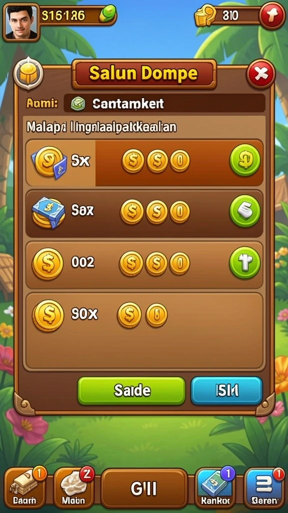 Tampilan antarmuka permainan yang intuitif.