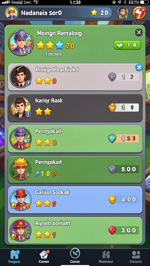 Berbagai pilihan permainan yang beragam dan seru.
