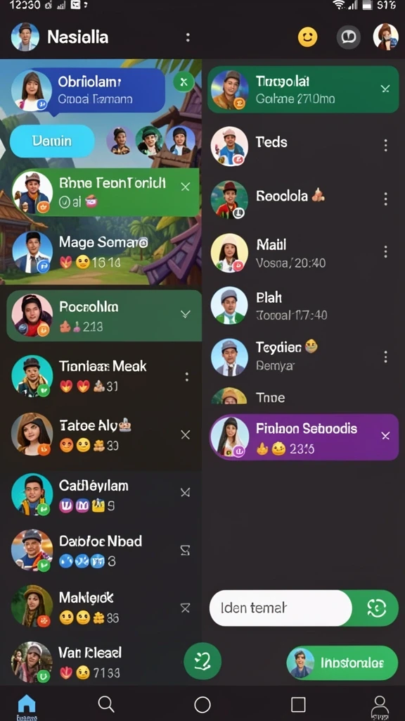 Menampilkan fitur sosial untuk berinteraksi dengan pemain lain.