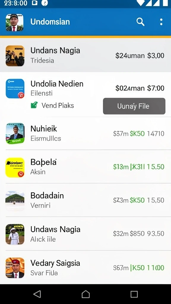 Tampilan awal yang menarik dengan navigasi mudah.